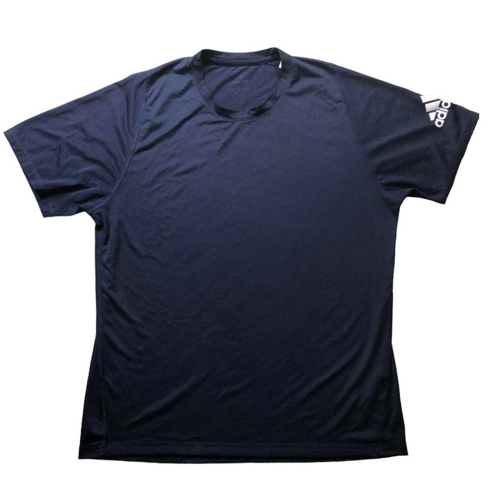Adidas Freelift Navy Tshirt Three Stripe Logo on Sleeve Size Large